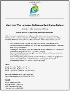 Watershed Wise Landscape Professional Certification Training