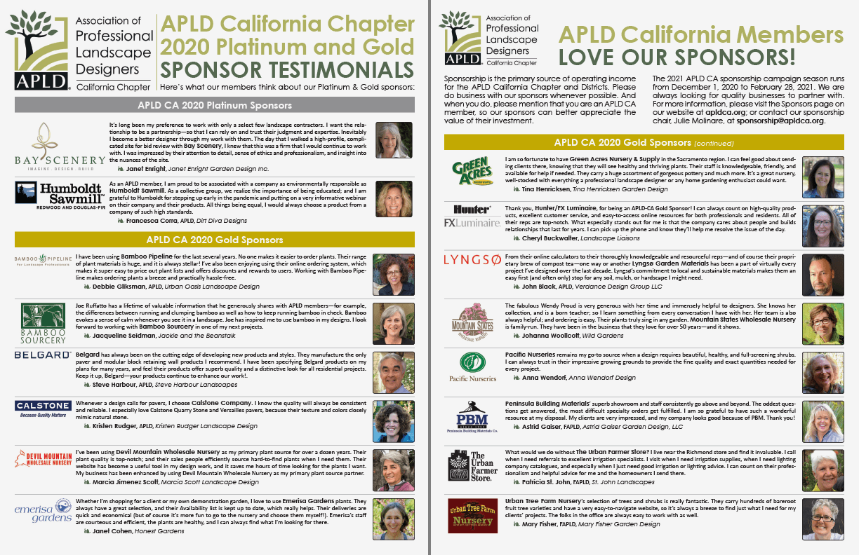 APLD California Chapter 2020 Platinum and Gold Sponsor Testimonials