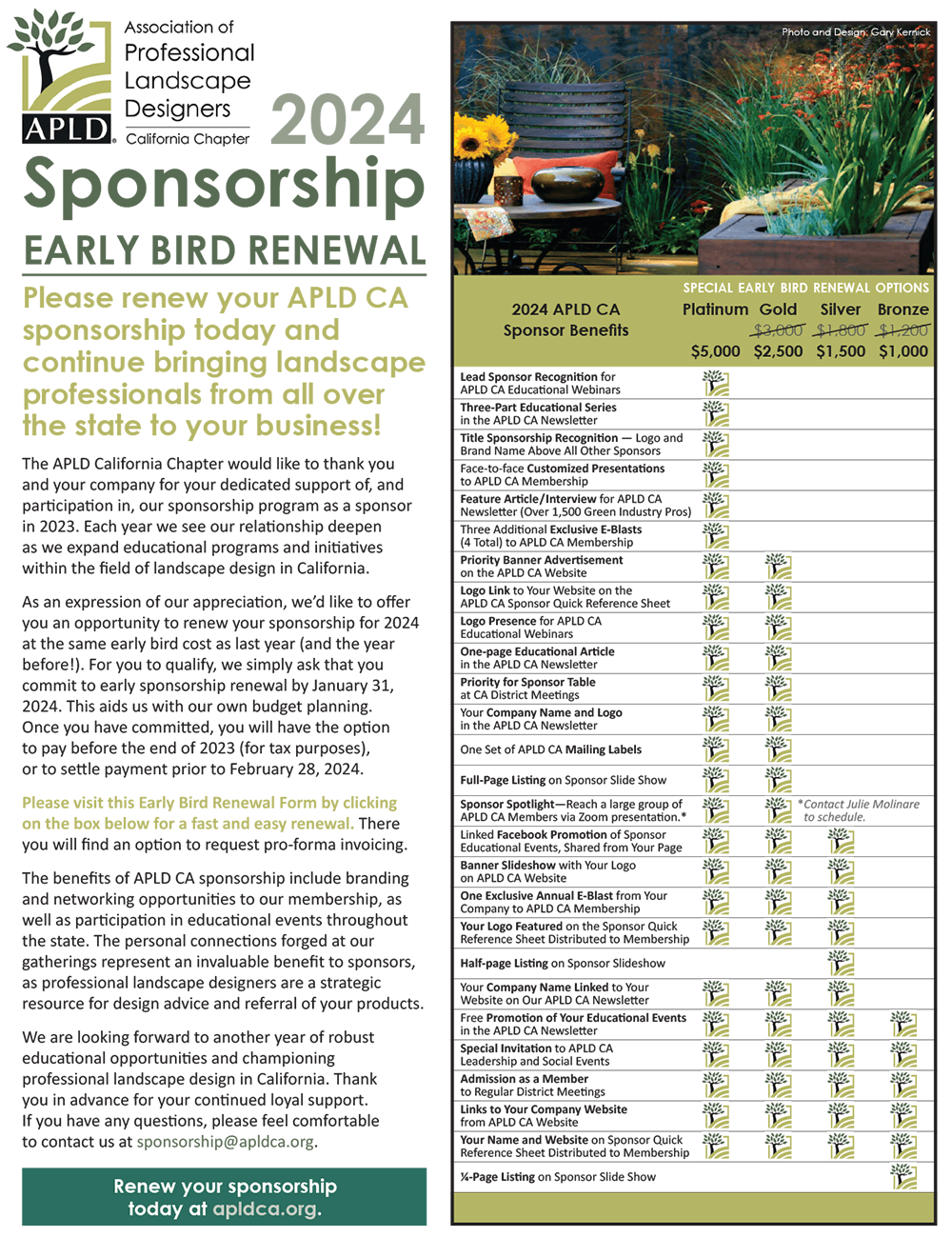 APLD-CA 2024 Sponsorship Campaign: Renewing Sponsor Benefits